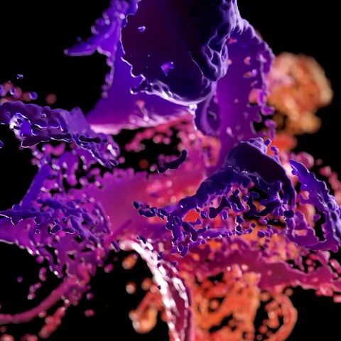 purple and orange liquid splash